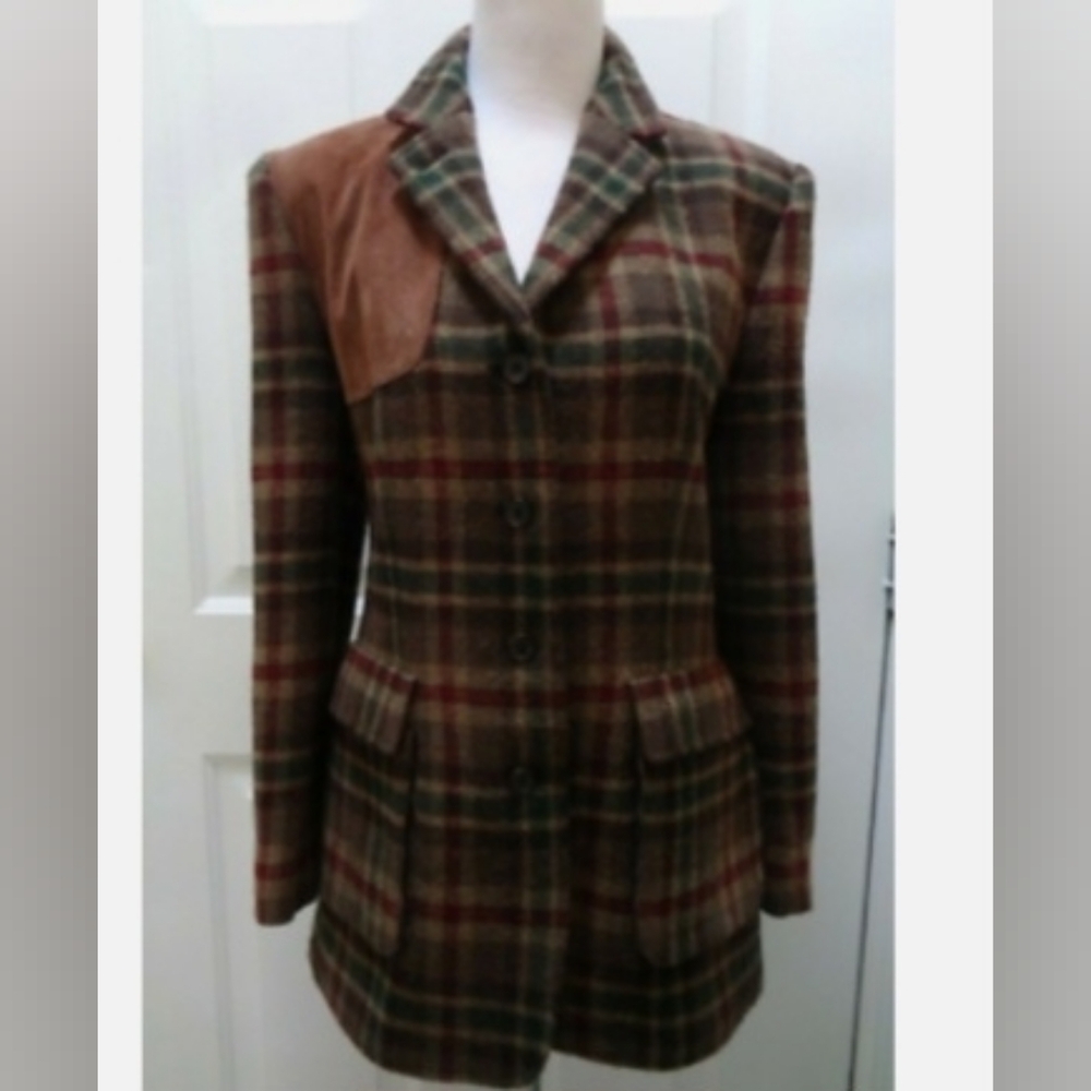 Ralph Lauren Plaid Wool Blazer - Brown and Red - Picture 6 of 6